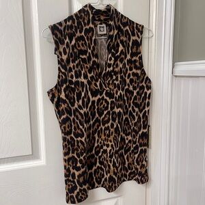 Anne Klein Animal Print Sleeveless Blouse